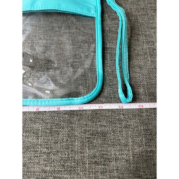 Swim Themed Clear Aqua Cosmetic & Accessory Bag Set With Wristlet - Picture 4 of 10